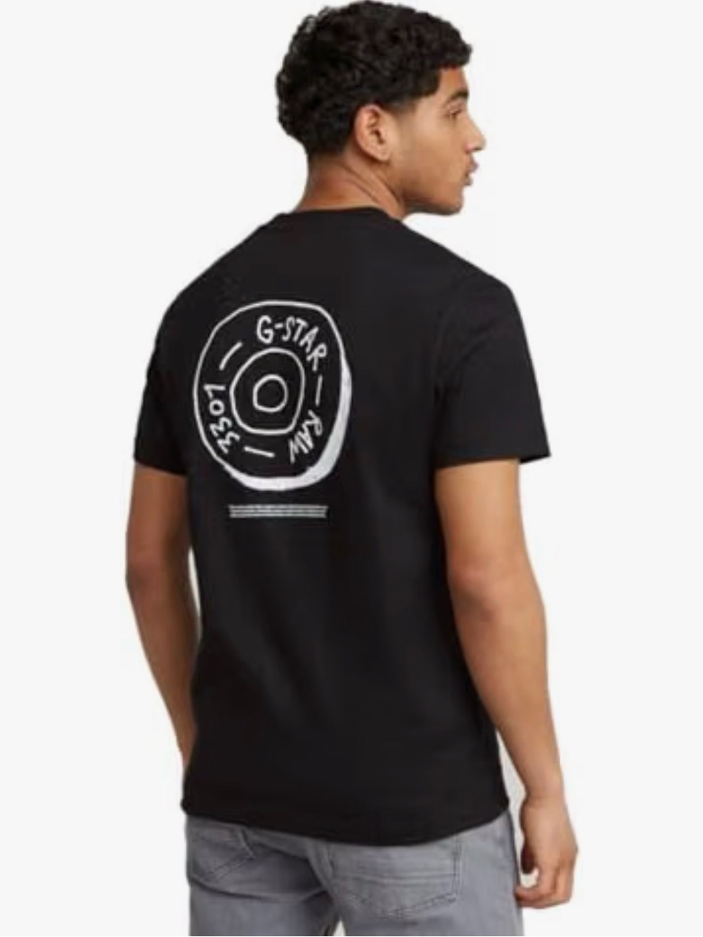 G-Star Black Short-Sleeve Tee with White Back Graphic